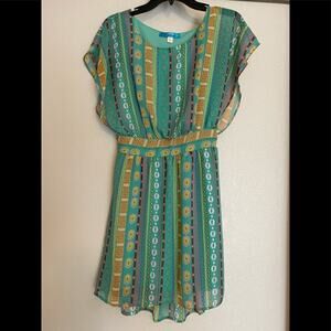Buttons cute mint color summer dress